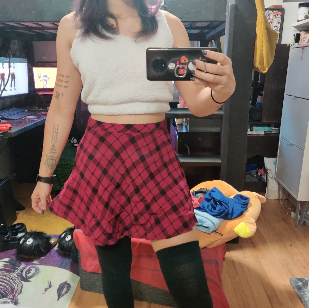 forever21 plaid skirt
